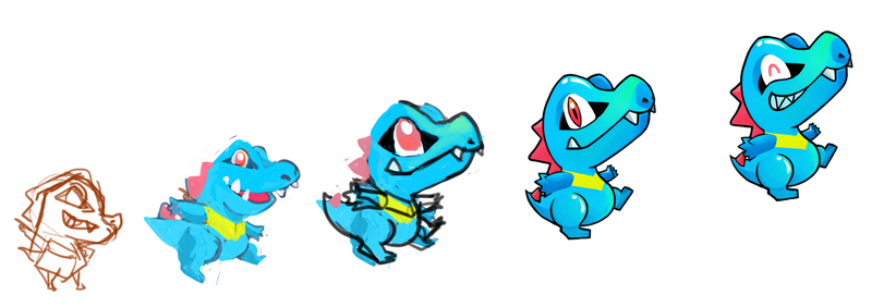 Illustration for article titled Tenacious Totodile! Pokemon One a Day, Series 2!